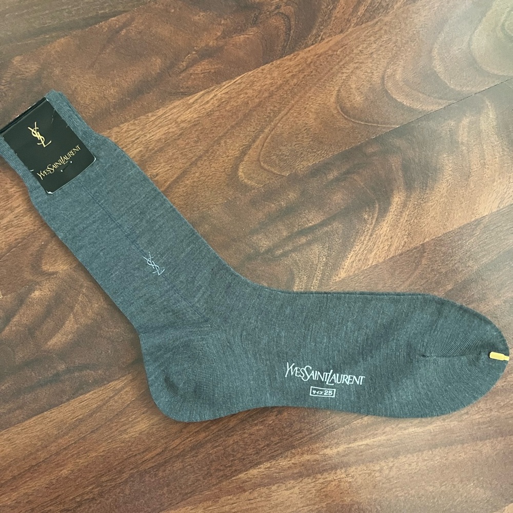 Yves Saint Laurent Japan Charcoal Dress Sock NWT